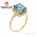 Topaz Nature Stone 18ct Light Weight Gold Jewellery